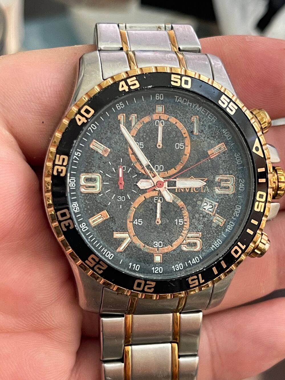 Invicta Specialty 14877 Men’s Chronograph Two Tone Black Dial Tachymeter Watch